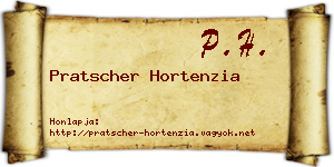 Pratscher Hortenzia névjegykártya